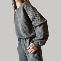 Liege Waffle Crew Neck Sweatshirt
