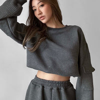 Liege Waffle Crew Neck Sweatshirt