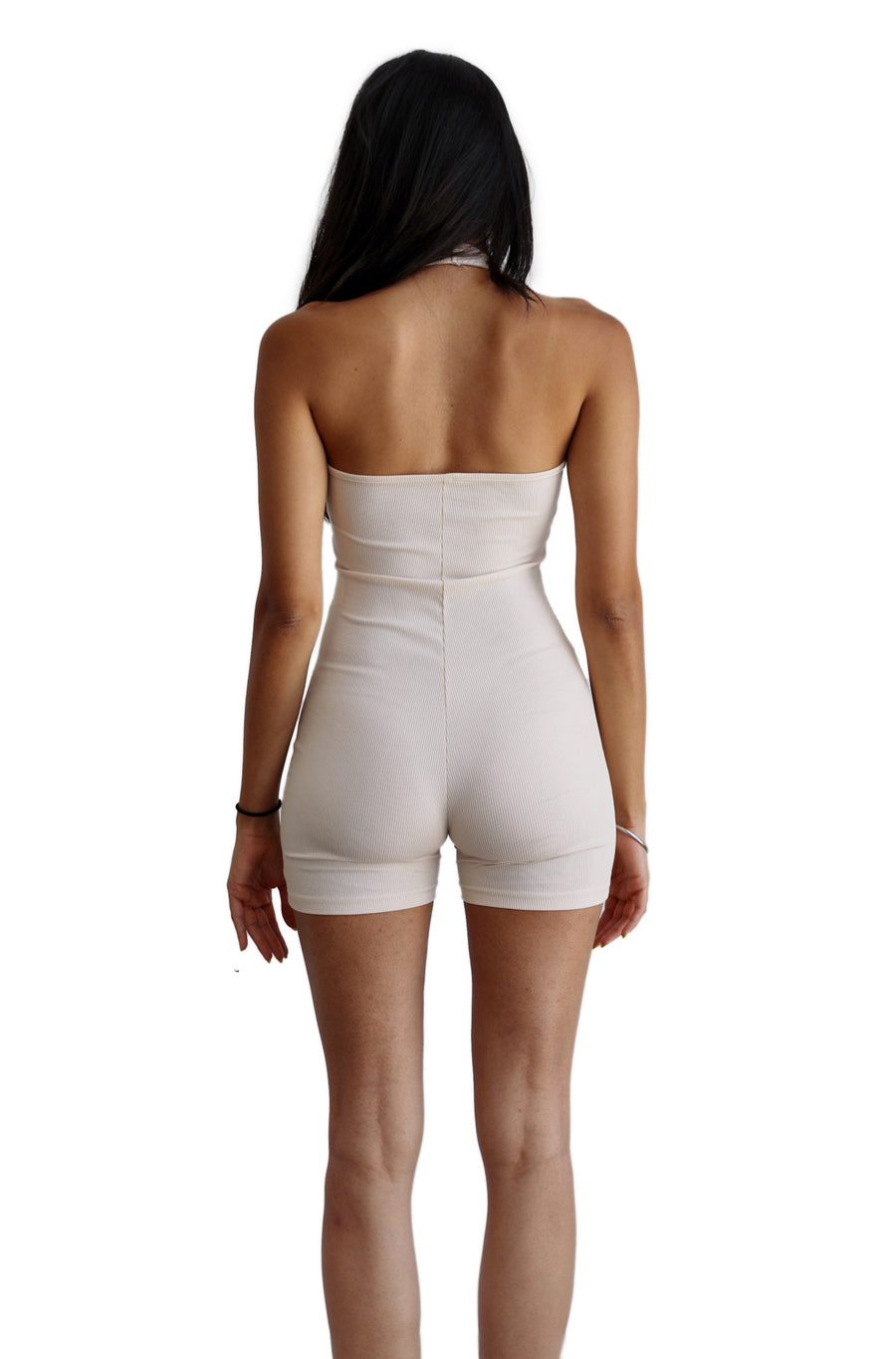 Feather Ribbed Bodycon Romper